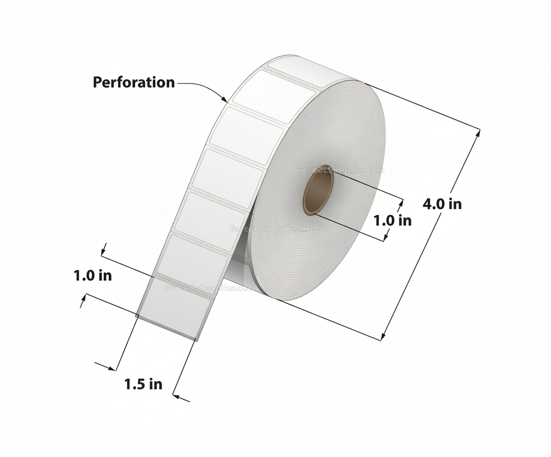 1.50 x 1.00 Thermal Transfer Labels - 1" Core Rolls - 5240 Labels