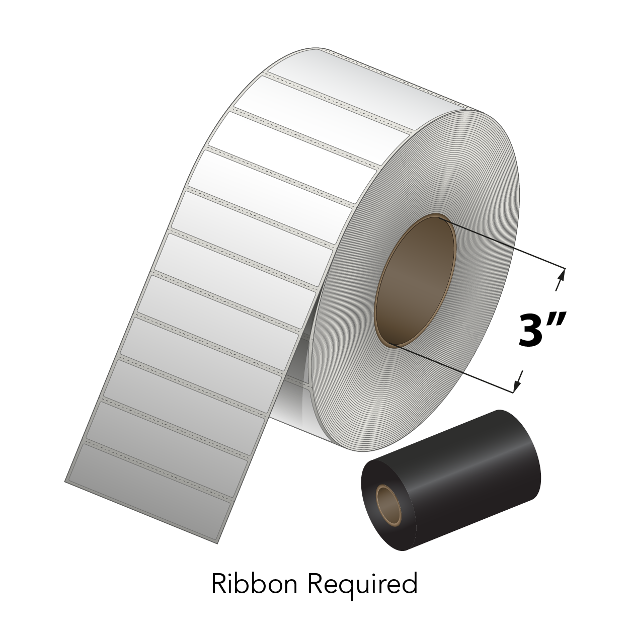 Thermal Transfer Label Rolls With 3" Cores