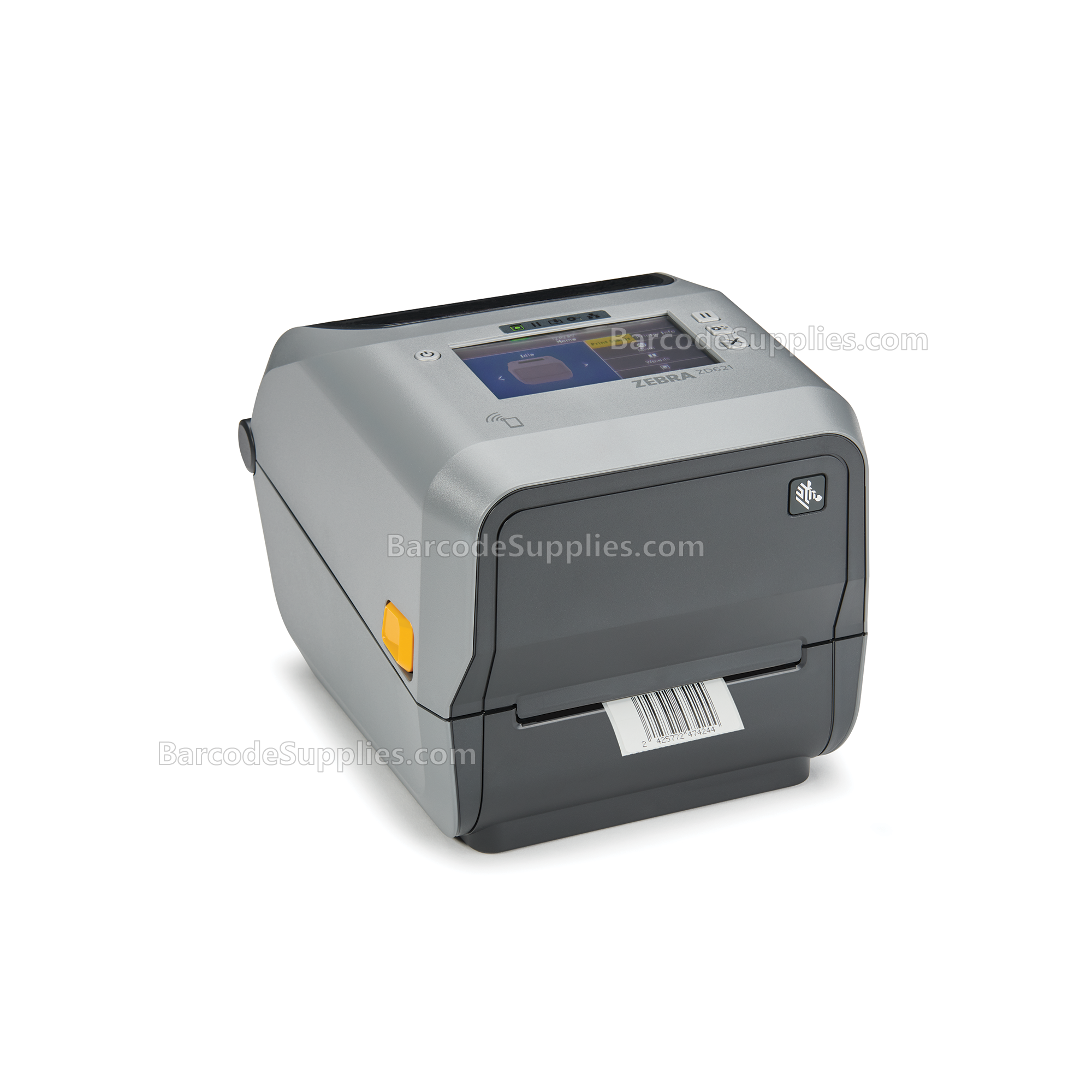 Zebra Thermal Transfer Printer (74/300M) ZD621, Color Touch LCD; 203 dpi, USB, USB Host, Ethernet, Serial, BTLE5, Cutter, US Cord, Swiss Font, EZPL