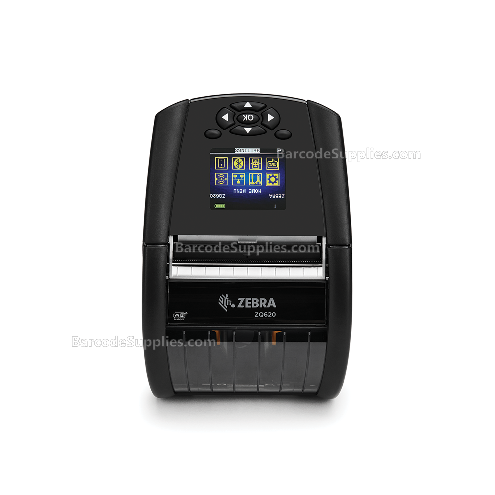 Zebra DT Printer ZQ620 Plus 3/72mm; English fonts,Dual 802.11AC / BT4.x, Linered platen, 0.75 core, Group 0, Ext Battery