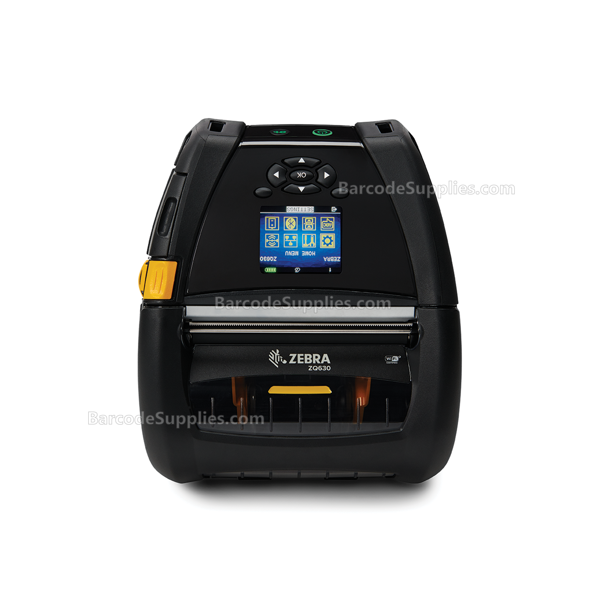 Zebra DT Printer ZQ630 Plus; English fonts,Dual 802.11AC / BT4.x, Linered platen, 0.75 core, Group 0, Belt clip
