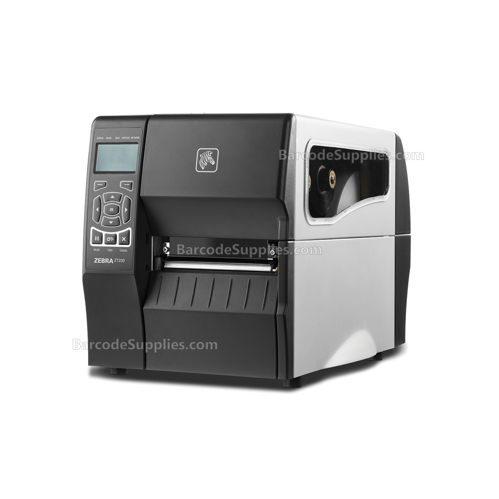 Zebra DT Printer ZT230; 203 dpi, US Cord, Serial, USB, Liner take up w/ peel