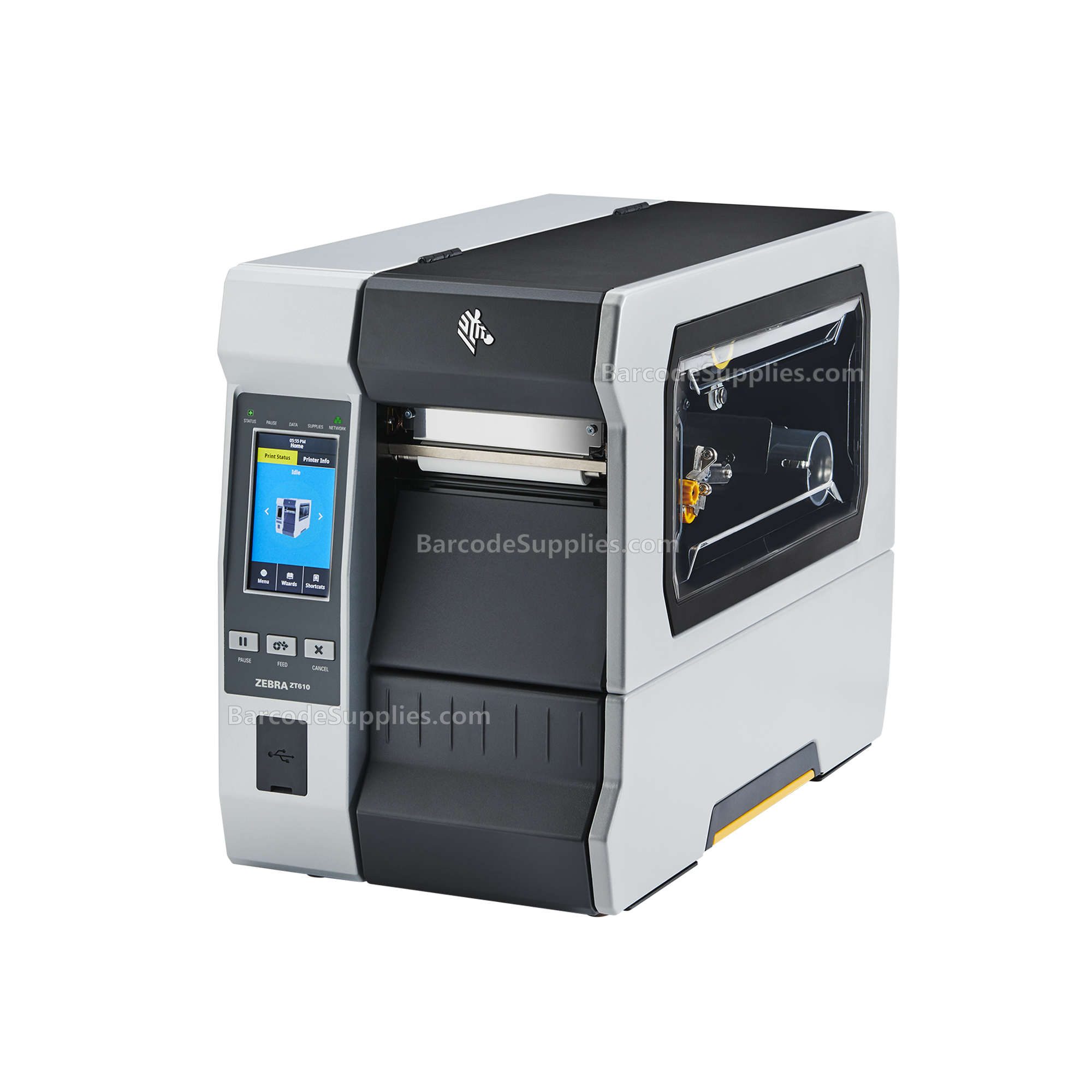 Zebra TT Printer ZT610; 4, 203 dpi, US Cord, Serial, USB, Gigabit Ethernet, Bluetooth 4.2, USB Host, Wireless 802.11 AC Card:US & Canada, Rewind, Color Touch, ZPL