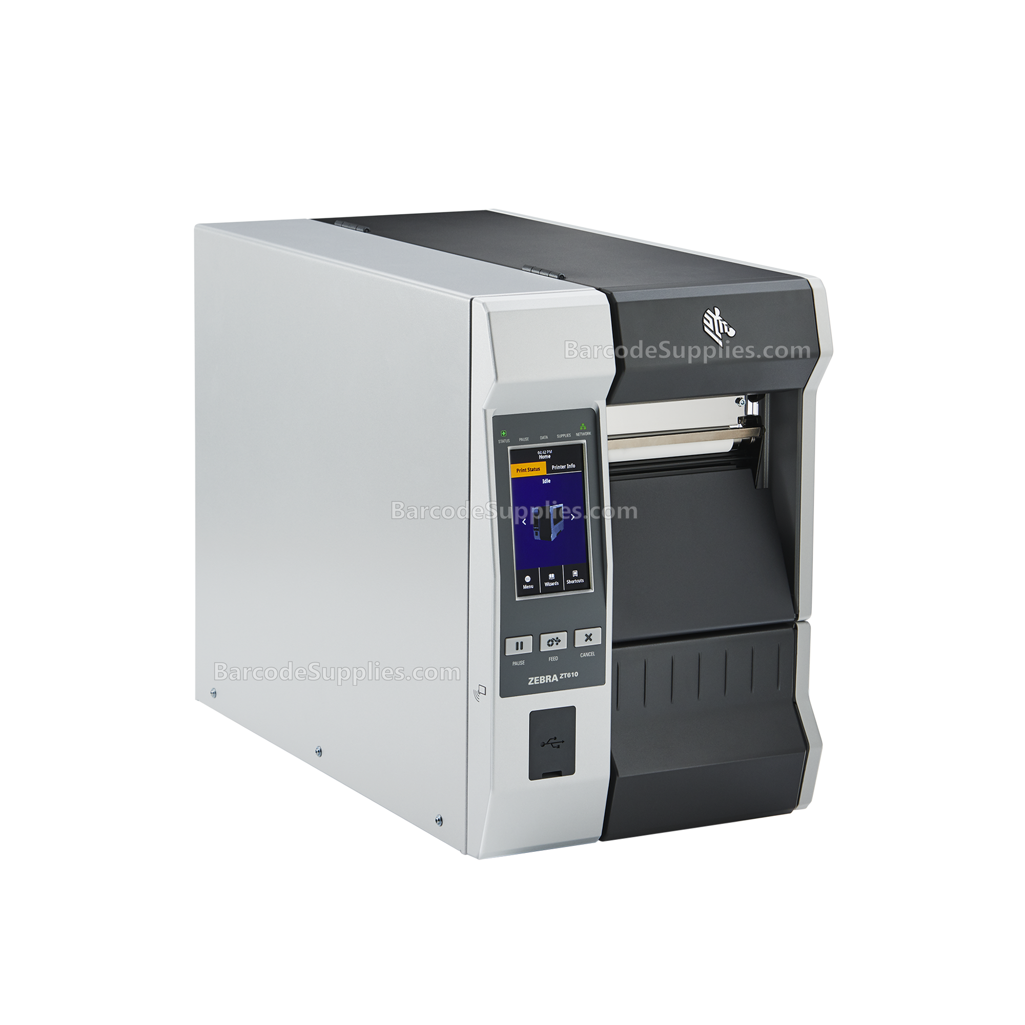 Zebra TT Printer TAA ZT610; 4, 203 dpi, US Cord, Serial, USB, Gigabit Ethernet, Bluetooth 4.0, USB Host, Tear, Color, ZPL