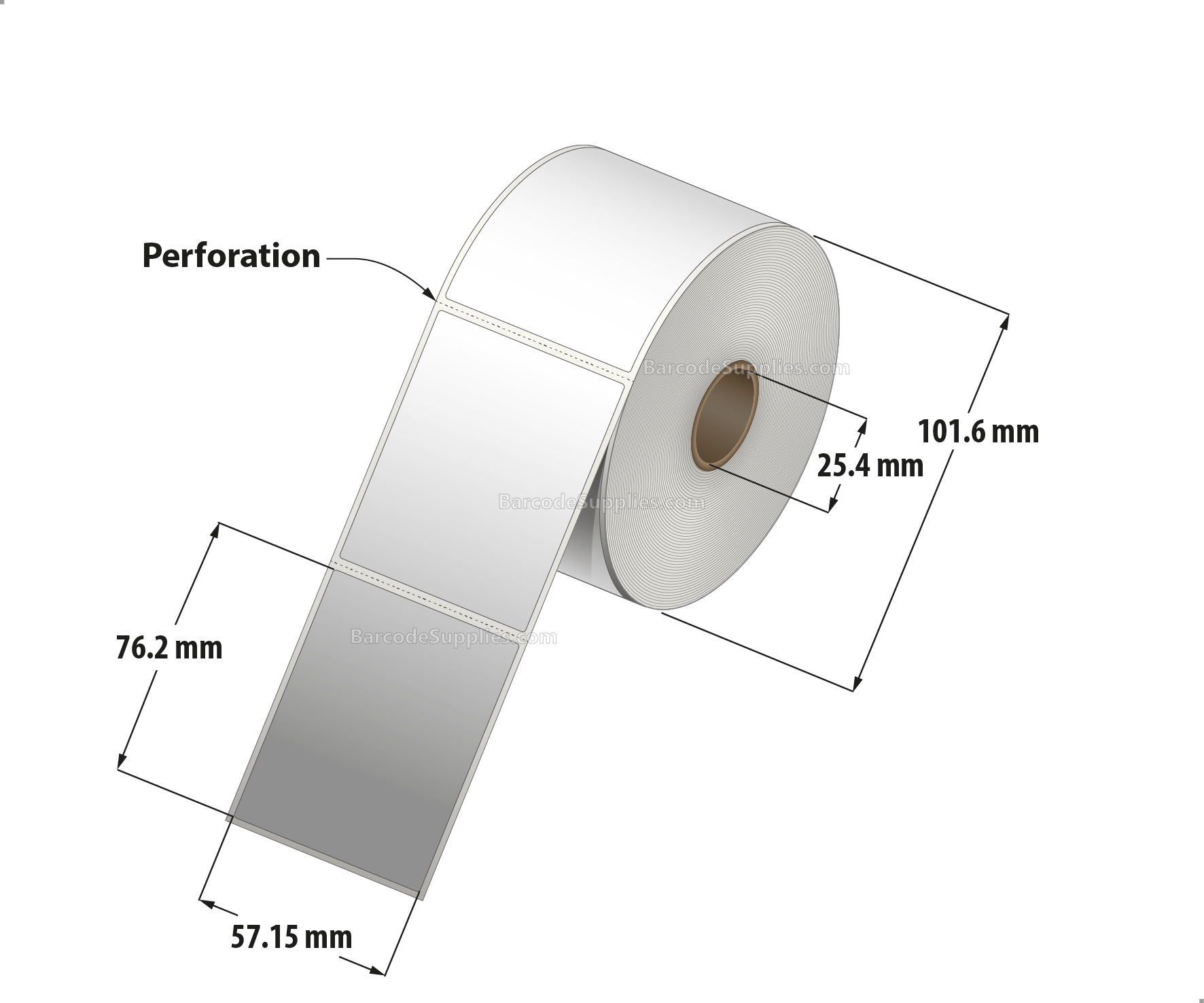 2.25 x 3 Direct Thermal White Labels With Rubber Adhesive - Perforated - 500 Labels Per Roll - Carton Of 12 Rolls - 6000 Labels Total - MPN: RDT4-225300-1P