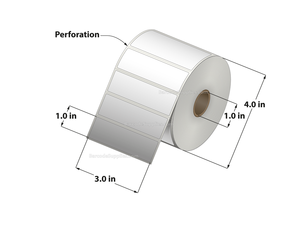Rt 3 Label 3 x 1 Thermal Transfer Labels - RT-3-1-1375-1