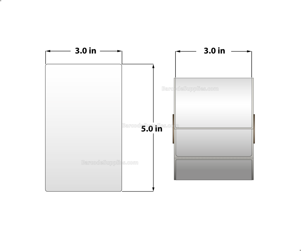 Rt 3 Label 3 x 5 Thermal Transfer Labels - RT-3-5-300-1