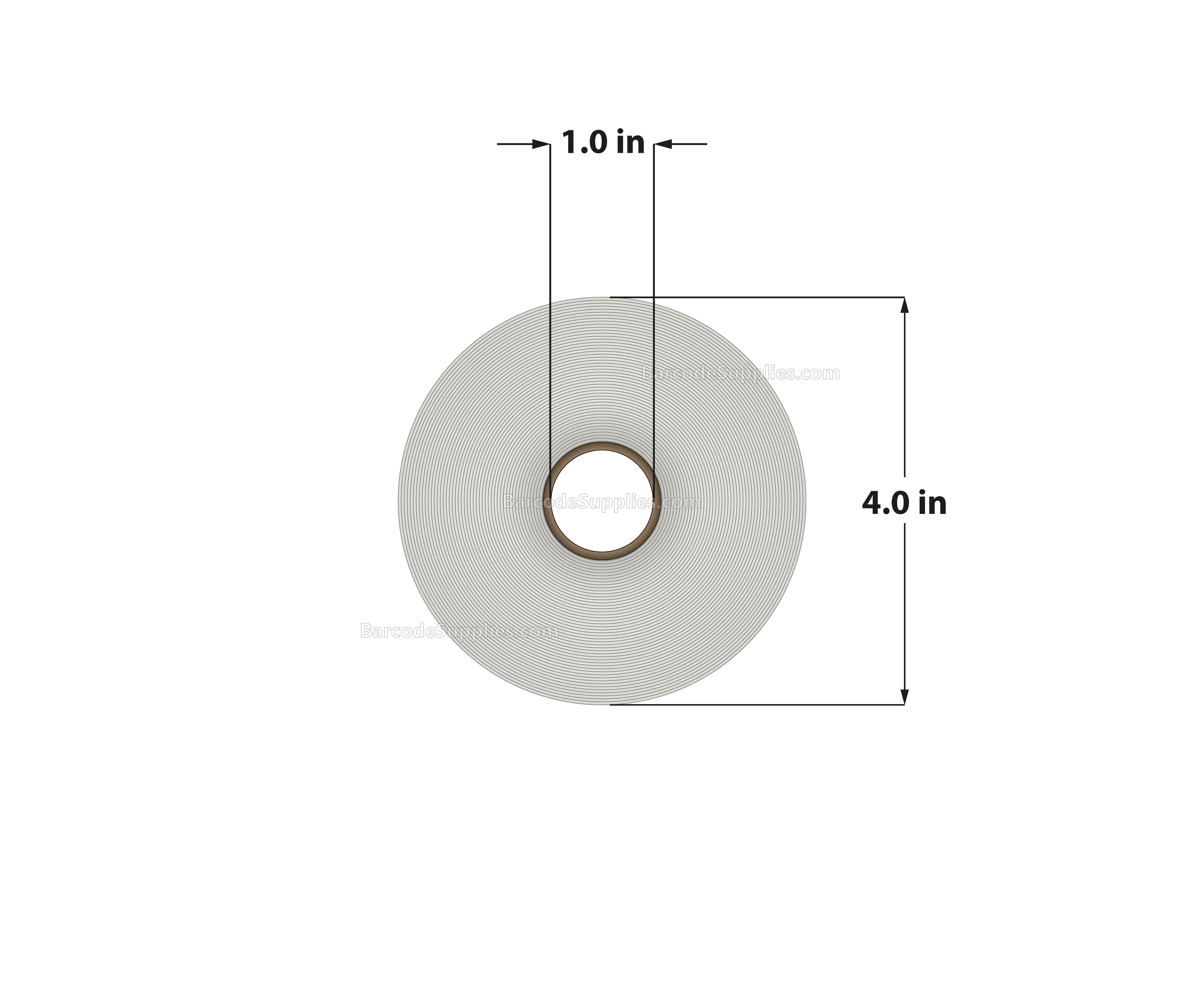 4 x 1 Thermal Transfer White Labels With Removable Adhesive - Perforated - 1375 Labels Per Roll - Carton Of 12 Rolls - 16500 Labels Total - MPN: RE-4-1-1375-1 - BarcodeSource, Inc.