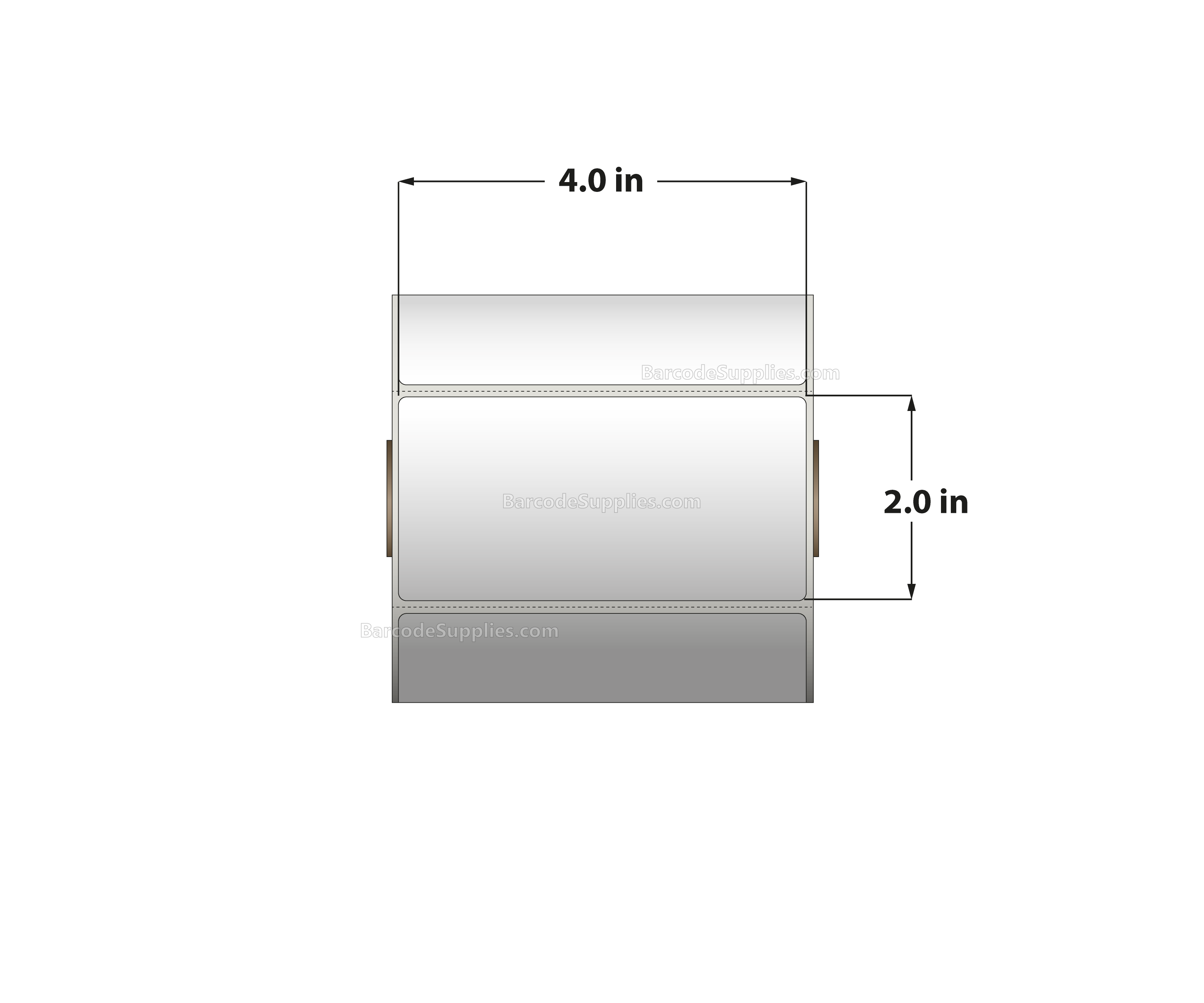 4 x 2 Thermal Transfer White Labels With Removable Adhesive - Perforated - 735 Labels Per Roll - Carton Of 12 Rolls - 8820 Labels Total - MPN: RE-4-2-735-1 - BarcodeSource, Inc.