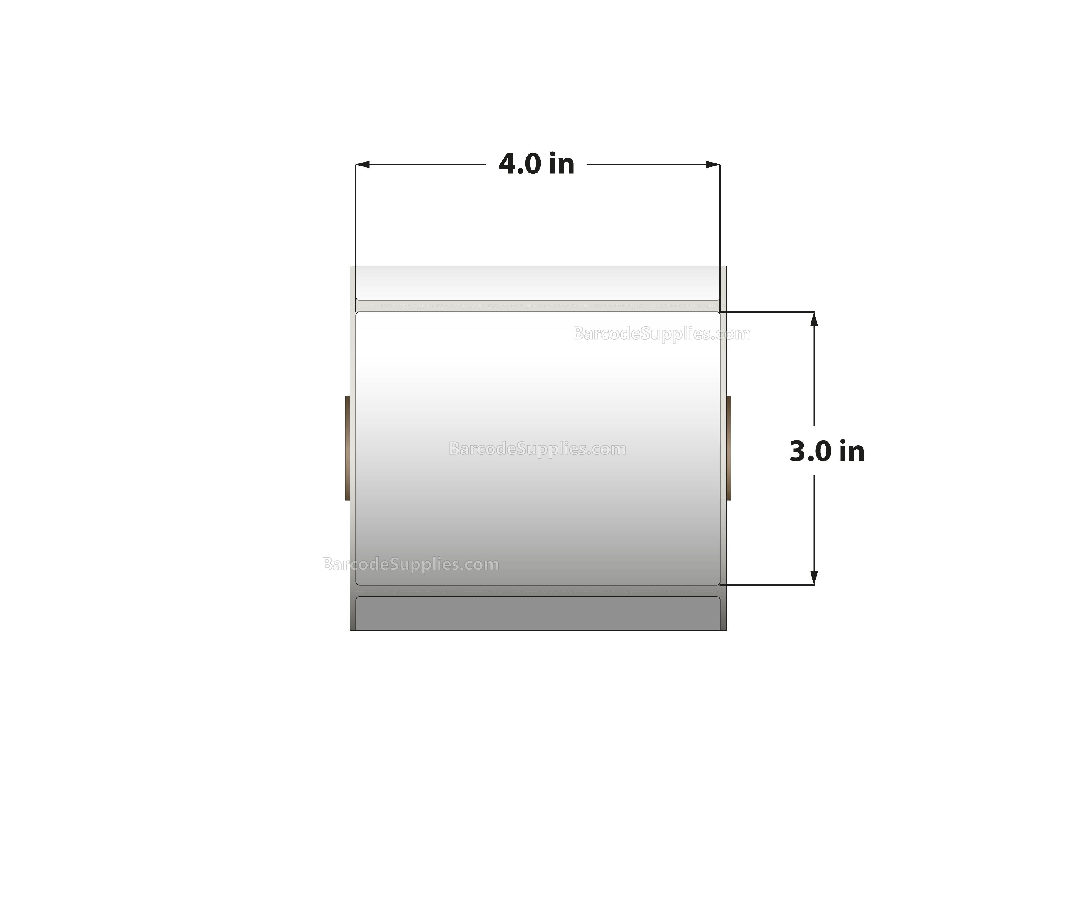 4 x 3 Thermal Transfer White Labels With Permanent Adhesive - Perforated - 500 Labels Per Roll - Carton Of 12 Rolls - 6000 Labels Total - MPN: RT-4-3-500-1 - BarcodeSource, Inc.