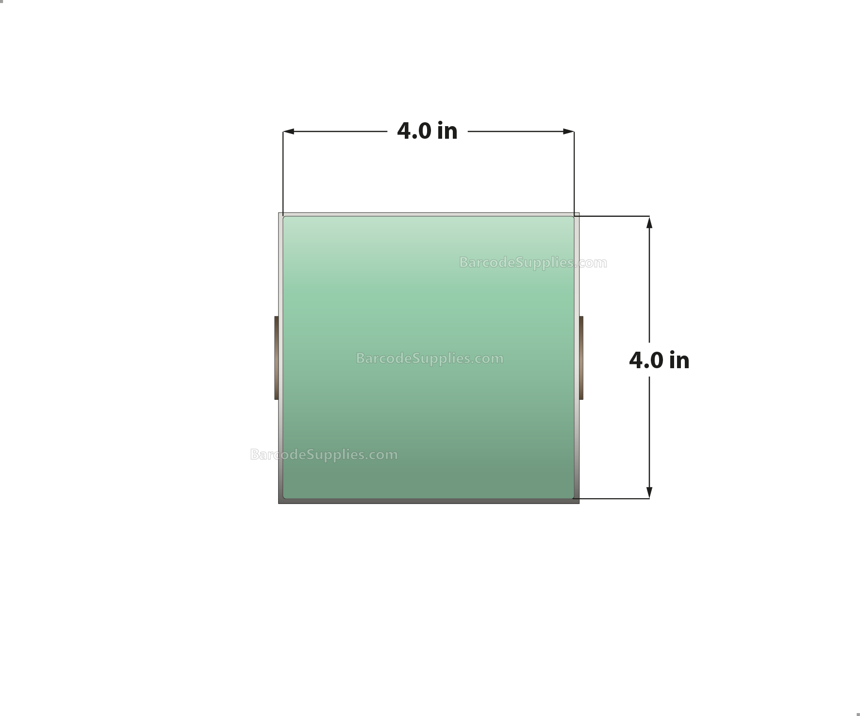 4 x 4 Direct Thermal Green Labels With Acrylic Adhesive - Perforated - 380 Labels Per Roll - Carton Of 12 Rolls - 4560 Labels Total - MPN: RD-4-4-380-GR