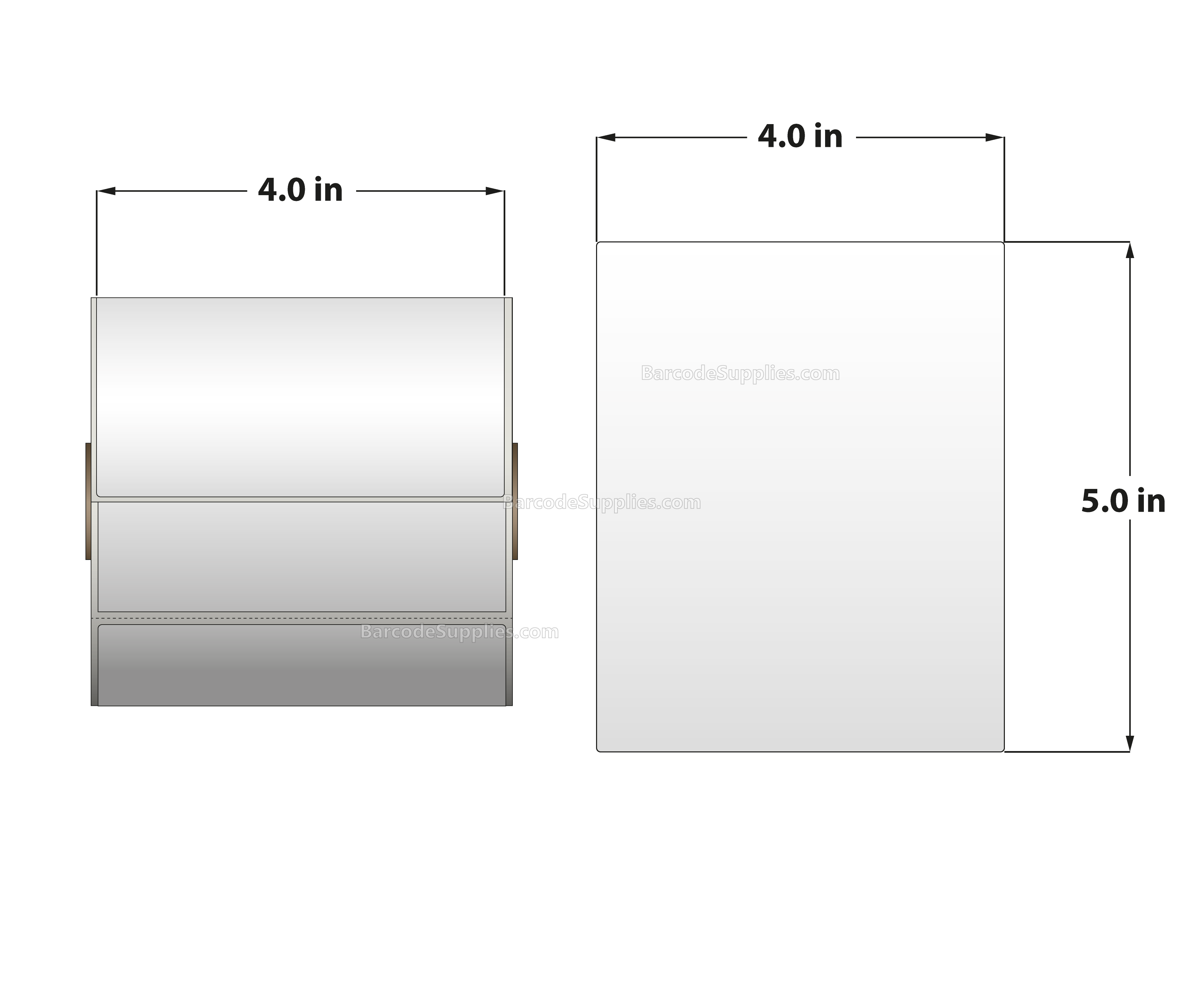 4 x 5 Direct Thermal White Labels With Acrylic Adhesive - Perforated - 350 Labels Per Roll - Carton Of 12 Rolls - 4200 Labels Total - MPN: RD-4-5-350-1 - BarcodeSource, Inc.