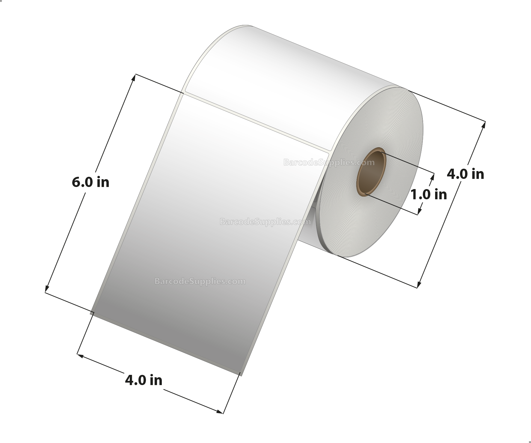 4 x 6 Direct Thermal White Labels With Rubber Adhesive - No Perforation - 250 Labels Per Roll - Carton Of 12 Rolls - 3000 Labels Total - MPN: RDT4-400600-1