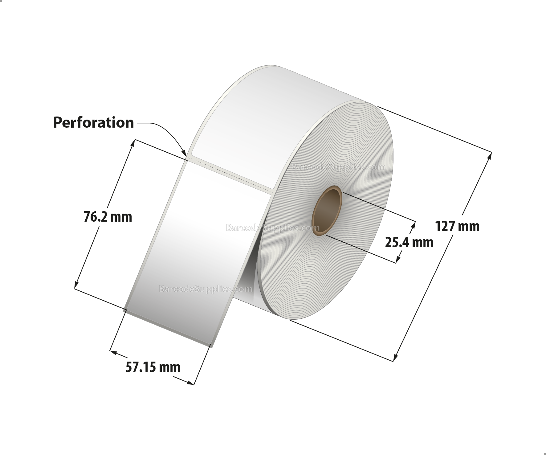 2.25 x 4 Direct Thermal White Labels With Permanent Acrylic Adhesive - Perforated - 700 Labels Per Roll - Carton Of 4 Rolls - 2800 Labels Total - MPN: DT225411-15PDT