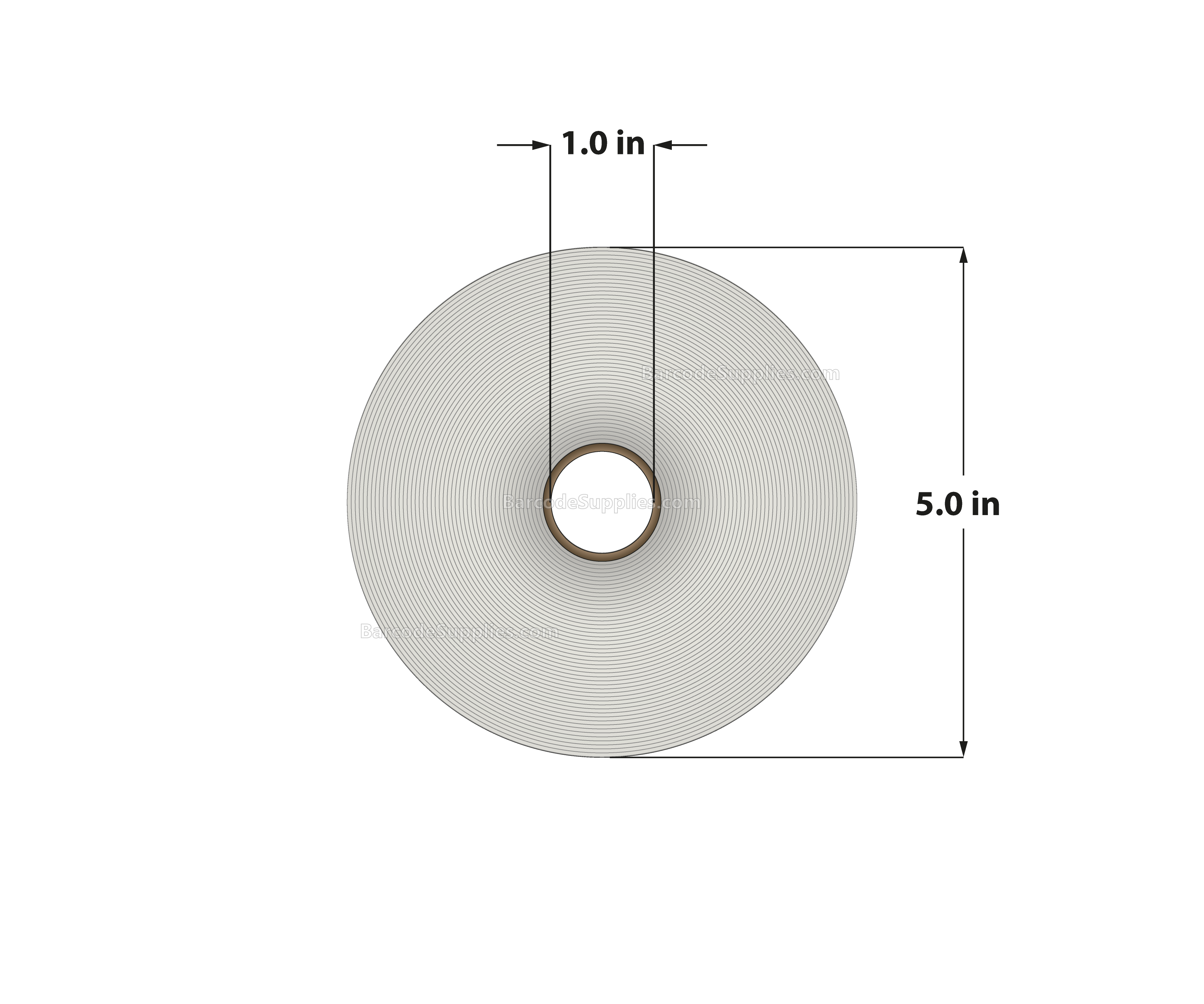 4 x 1.5 Thermal Transfer White Labels With Permanent Adhesive - Perforated - 1800 Labels Per Roll - Carton Of 12 Rolls - 21600 Labels Total - MPN: RT-4-15-1800-1 - BarcodeSource, Inc.