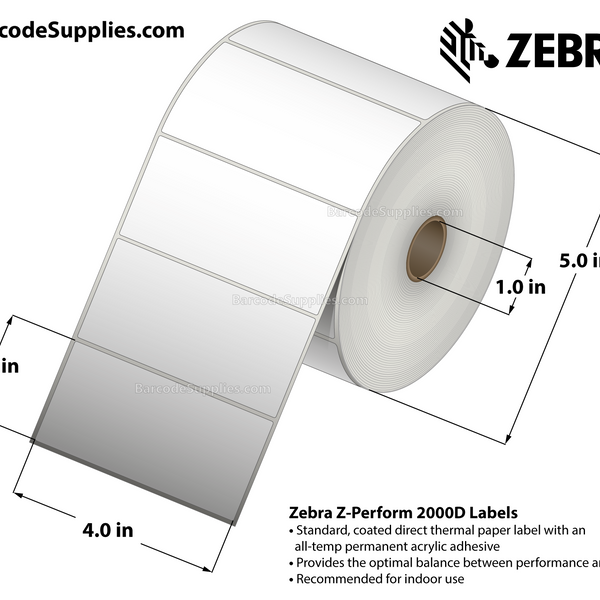 4 x 2 Direct Thermal Labels - 10012163