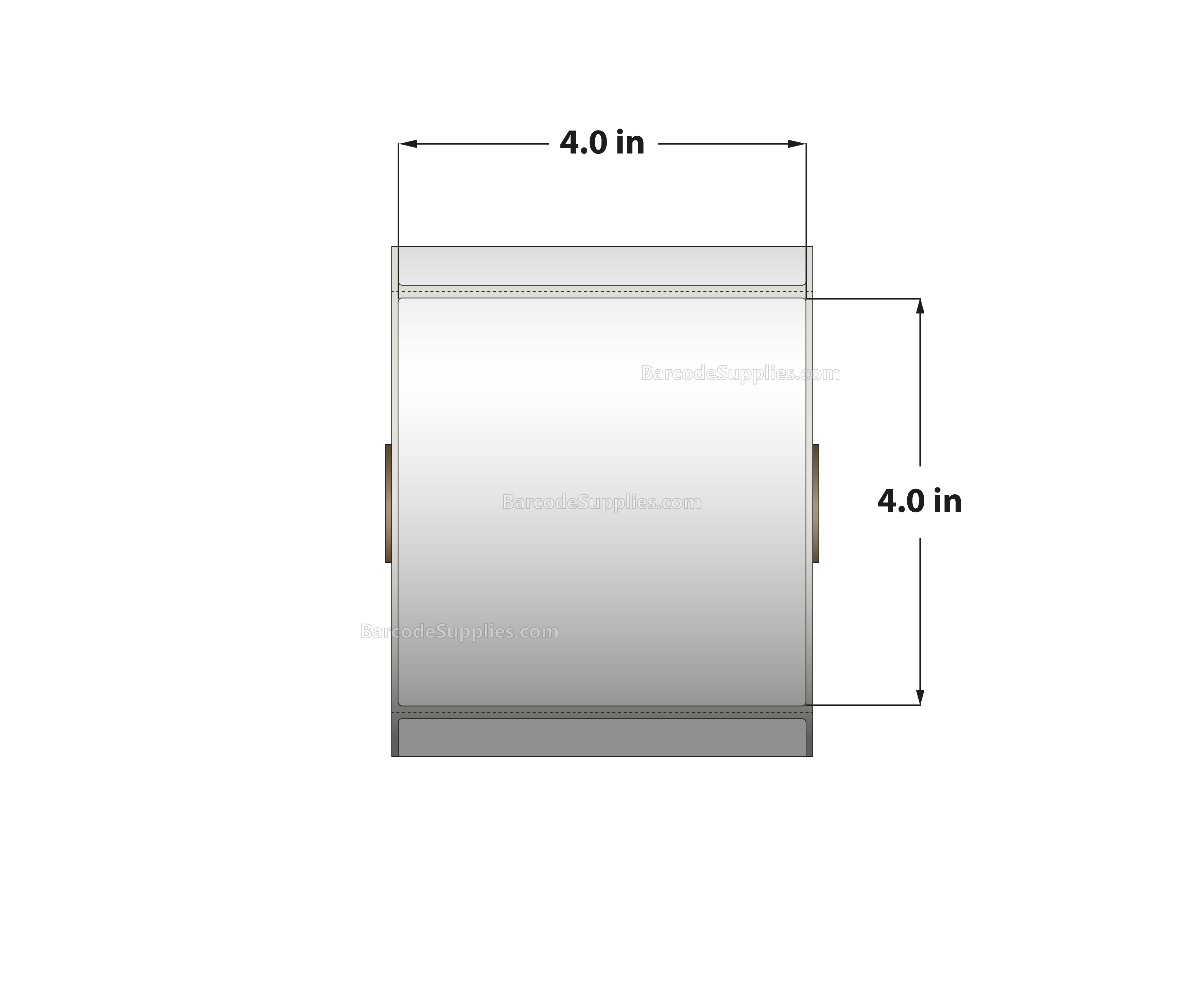 4 x 4 Direct Thermal White Labels With Acrylic Adhesive - Perforated - 700 Labels Per Roll - Carton Of 12 Rolls - 8400 Labels Total - MPN: RD-4-4-700-1 - BarcodeSource, Inc.