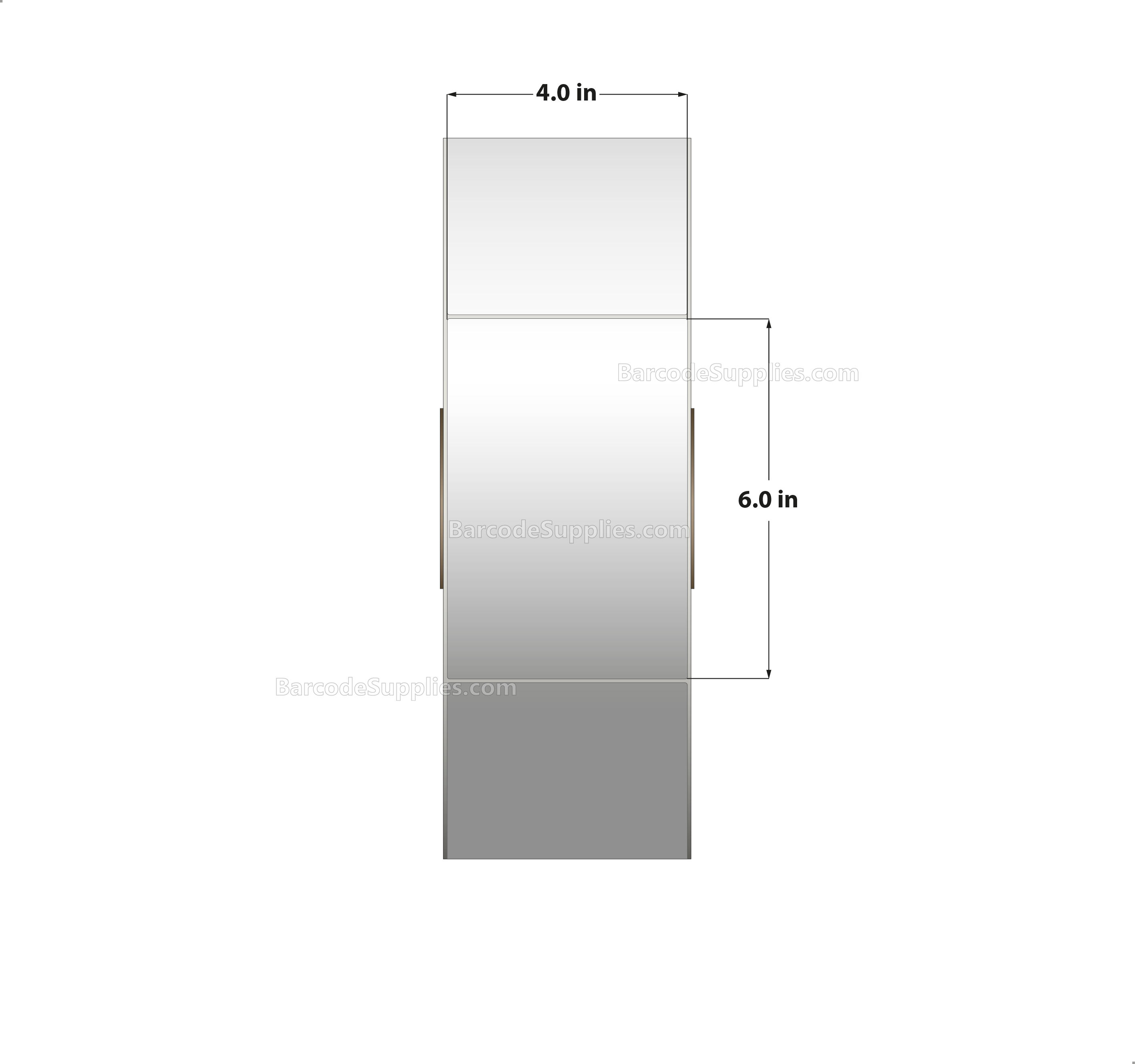 4 x 6 Thermal Transfer White Labels With Permanent Adhesive - No Perforation - 2800 Labels Per Roll - Carton Of 3 Rolls - 8400 Labels Total - MPN: RT-4-6-2800-NP