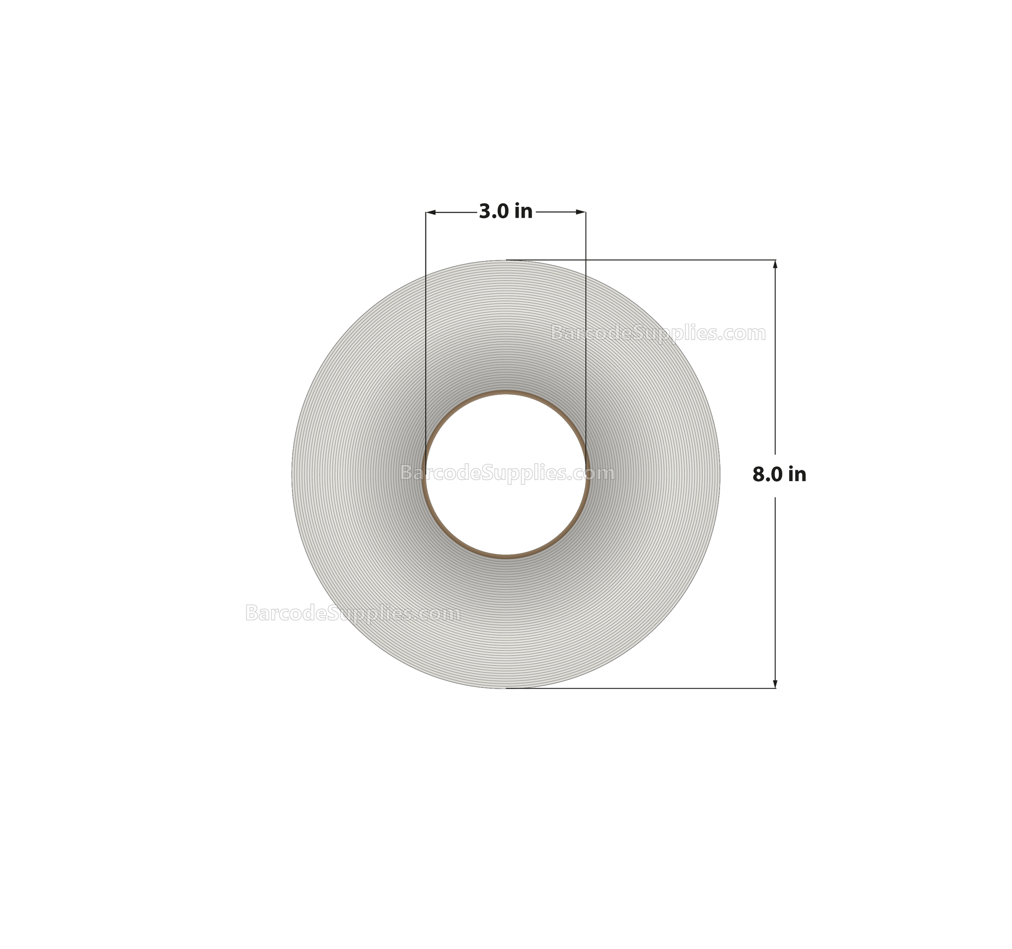 1.5 x 0.75 Thermal Transfer White Labels With Permanent Adhesive - Perforated - 15,000 Labels Per Roll - Carton Of 4 Rolls - 60000 Labels Total - MPN: RP-15-075-15000-3