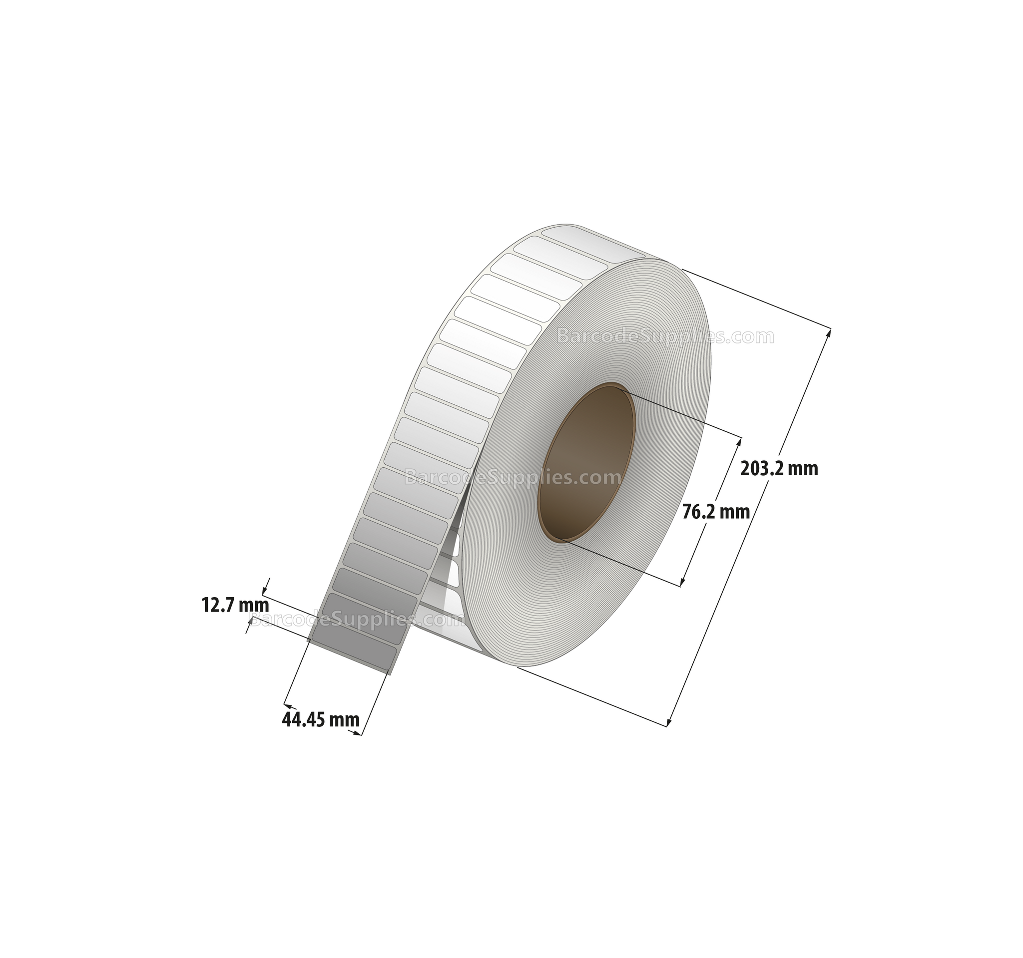 1.75 x 0.5 Thermal Transfer White Labels With Permanent Adhesive - No Perforation - 10,000 Labels Per Roll - Carton Of 8 Rolls - 80000 Labels Total - MPN: RP-175-05-10000-NP