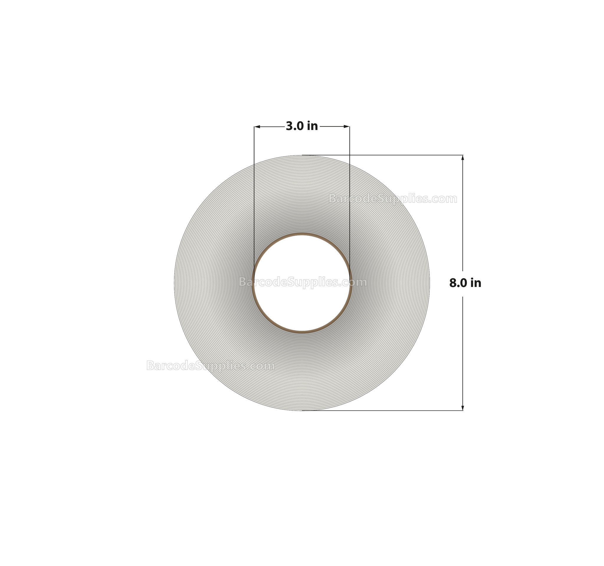 1.75 x 0.5 Thermal Transfer White Labels With Permanent Adhesive - No Perforation - 10,000 Labels Per Roll - Carton Of 8 Rolls - 80000 Labels Total - MPN: RP-175-05-10000-NP