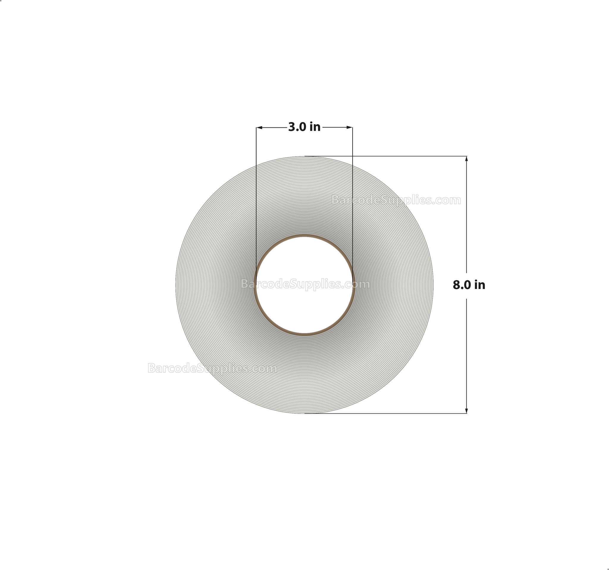 2.5 x 1.5 Direct Thermal White Labels With Acrylic Adhesive - Perforated - 3600 Labels Per Roll - Carton Of 8 Rolls - 28800 Labels Total - MPN: RD-25-15-3600-3 - BarcodeSource, Inc.