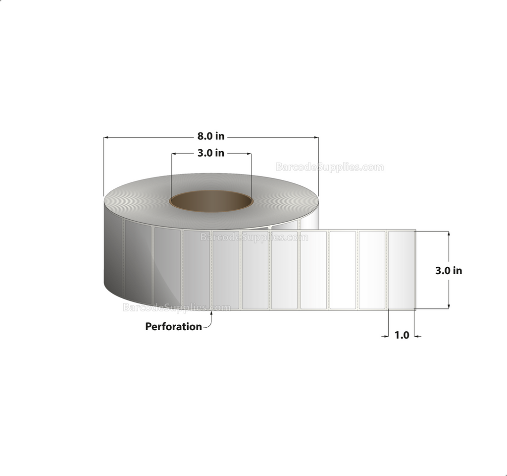 Rt 3 Label 3 x 1 Thermal Transfer Labels - RT-3-1-5500-3