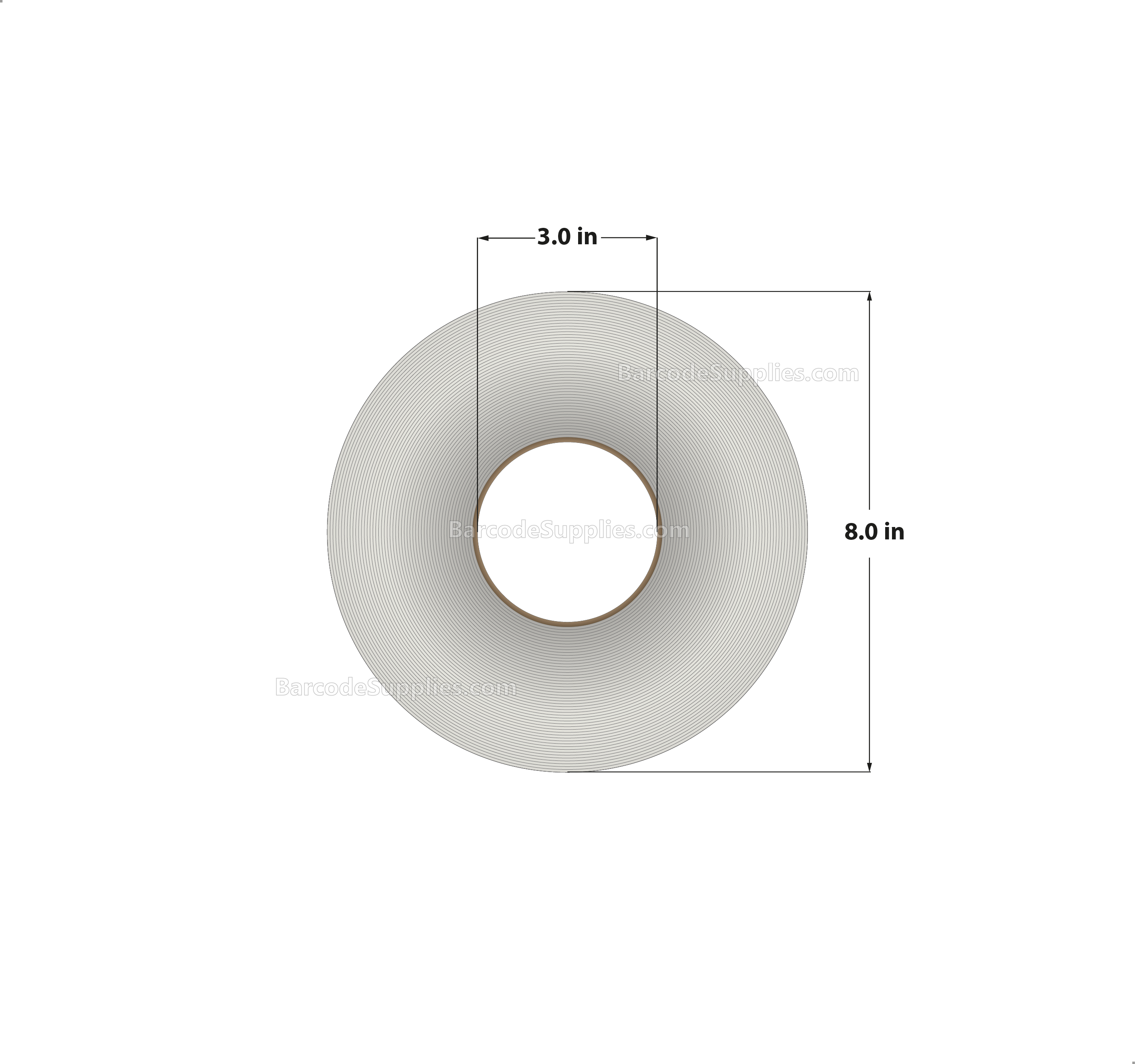 3 x 1 Thermal Transfer White Labels With Rubber Adhesive - No Perforation - 5000 Labels Per Roll - Carton Of 6 Rolls - 30000 Labels Total - MPN: CTT300100-3