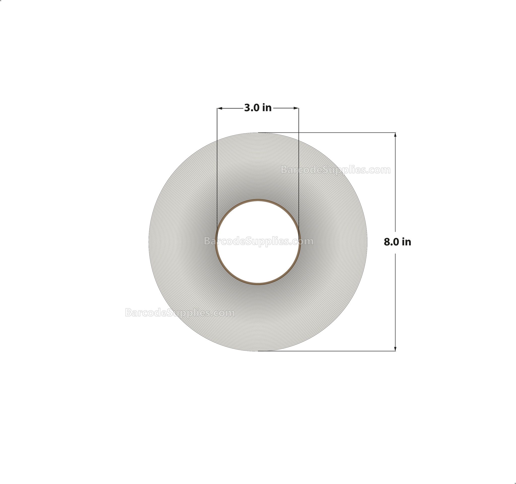 3 x 2 Thermal Transfer White Labels With Rubber Adhesive - No Perforation - 3000 Labels Per Roll - Carton Of 6 Rolls - 18000 Labels Total - MPN: CTT300200-3