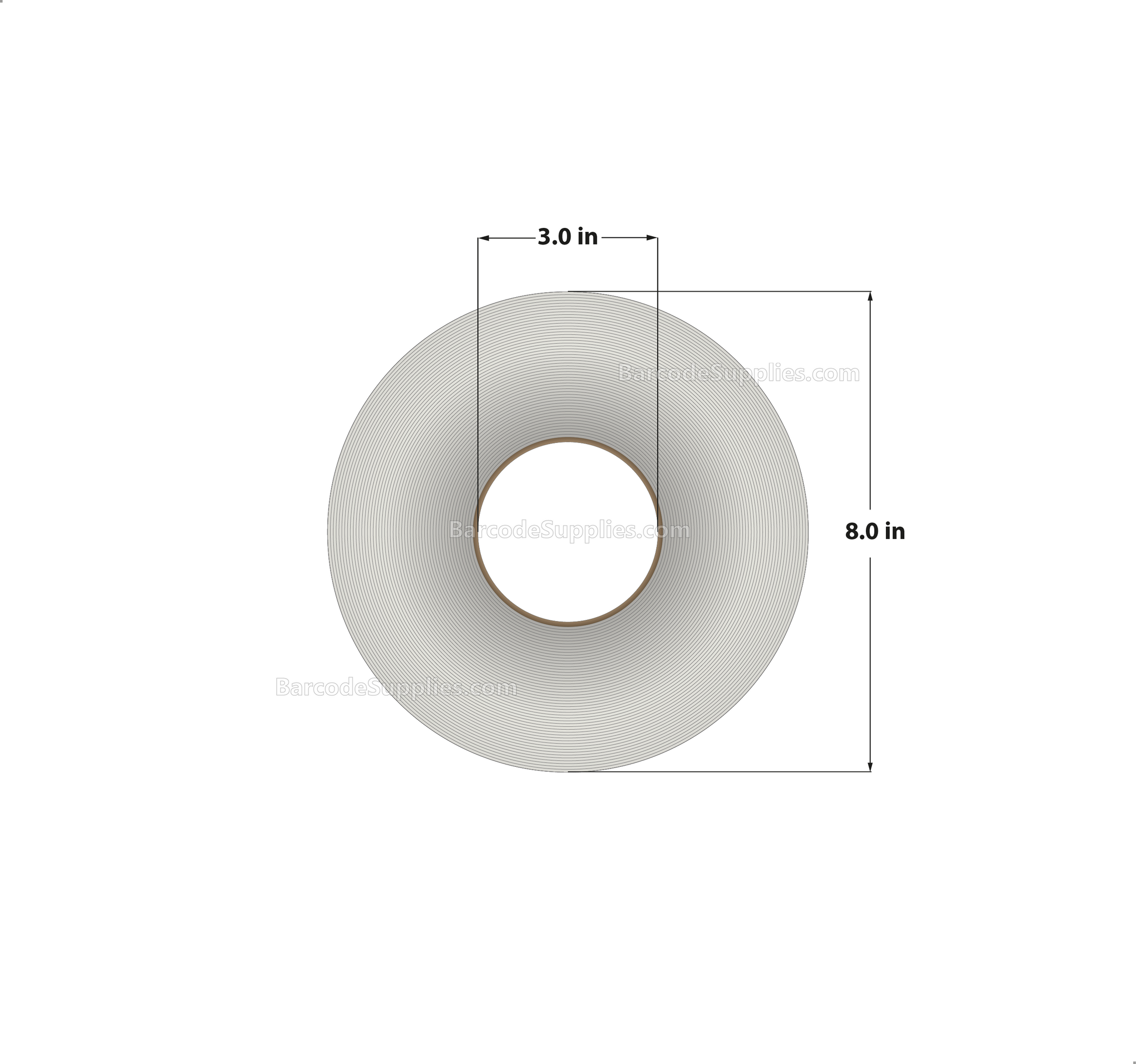 4 x 10 Thermal Transfer White Labels With Permanent Acrylic Adhesive - Perforated - 600 Labels Per Roll - Carton Of 4 Rolls - 2400 Labels Total - MPN: TH410-1P