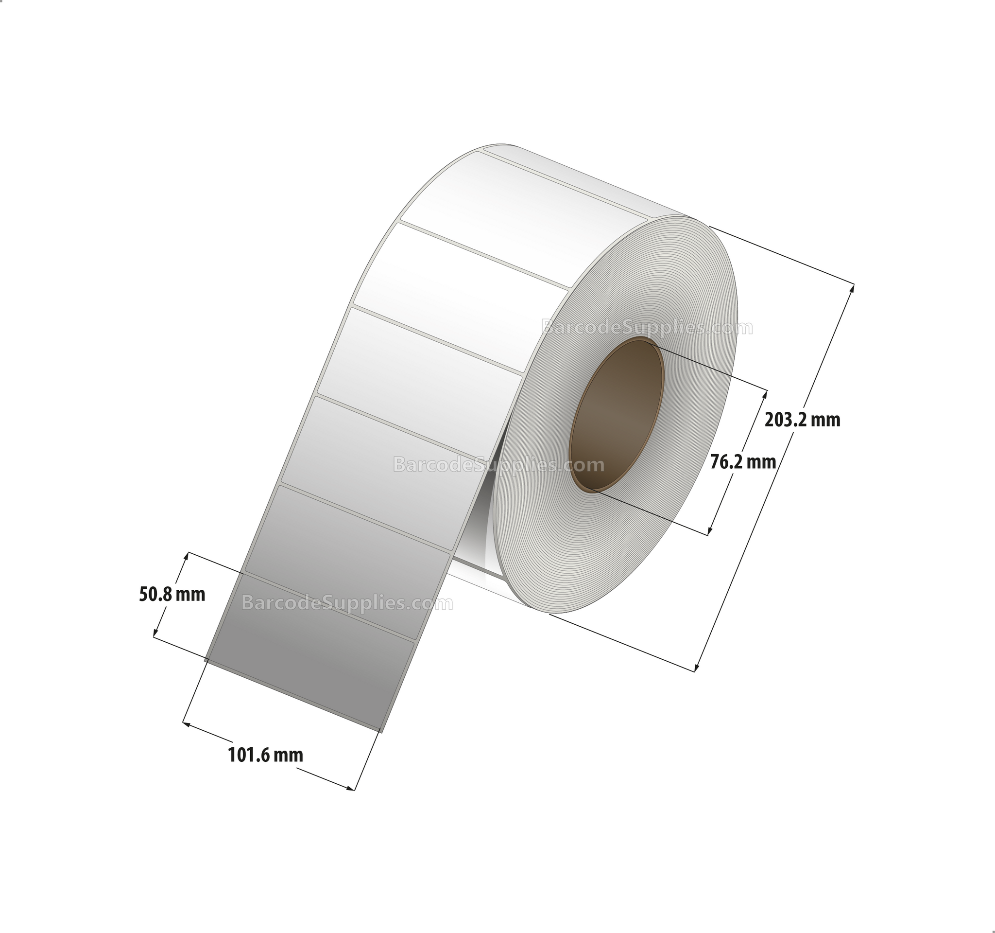 4 x 2 Thermal Transfer White Labels With Permanent Adhesive - No Perforation - 2900 Labels Per Roll - Carton Of 4 Rolls - 11600 Labels Total - MPN: RT-4-2-2900-NP
