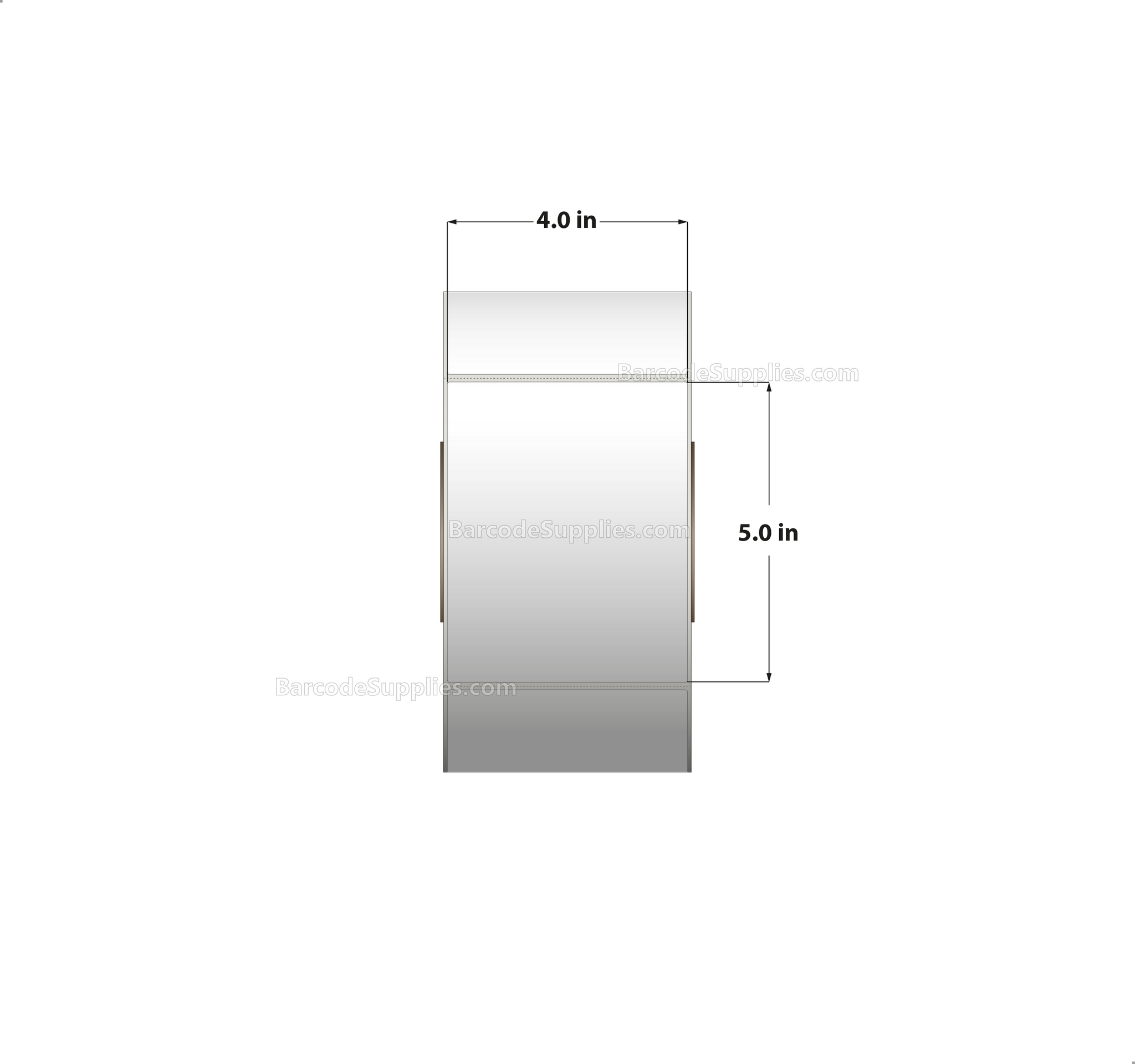 4 x 5 Thermal Transfer White Labels With Permanent Acrylic Adhesive - Perforated - 1250 Labels Per Roll - Carton Of 4 Rolls - 5000 Labels Total - MPN: TH45-1P