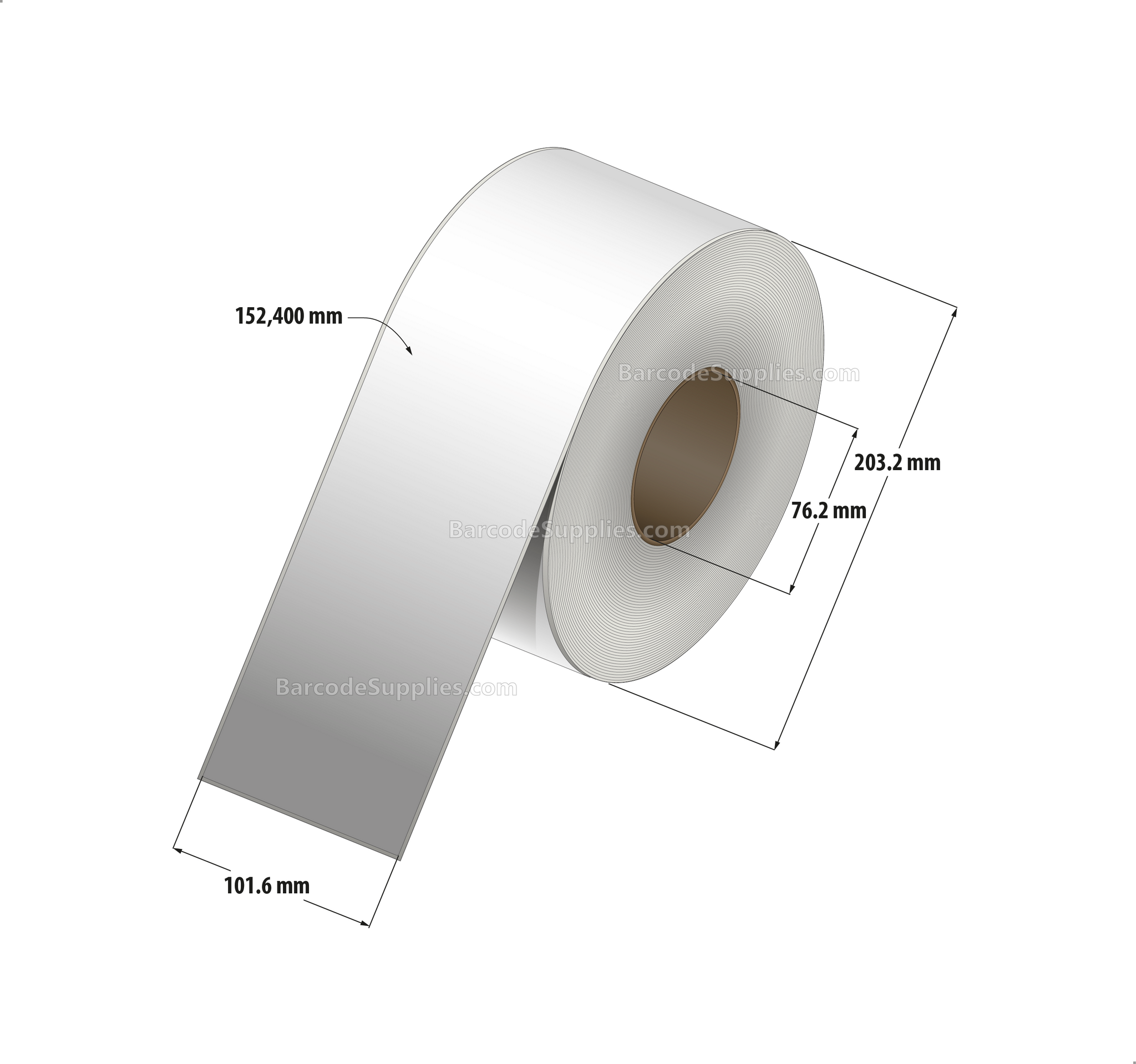 Products 4 x 500' Direct Thermal White Labels With Acrylic Adhesive - No Perforation - 1 Labels Per Roll - Carton Of 4 Rolls - 4 Labels Total - MPN: RD-4-500-1-3*