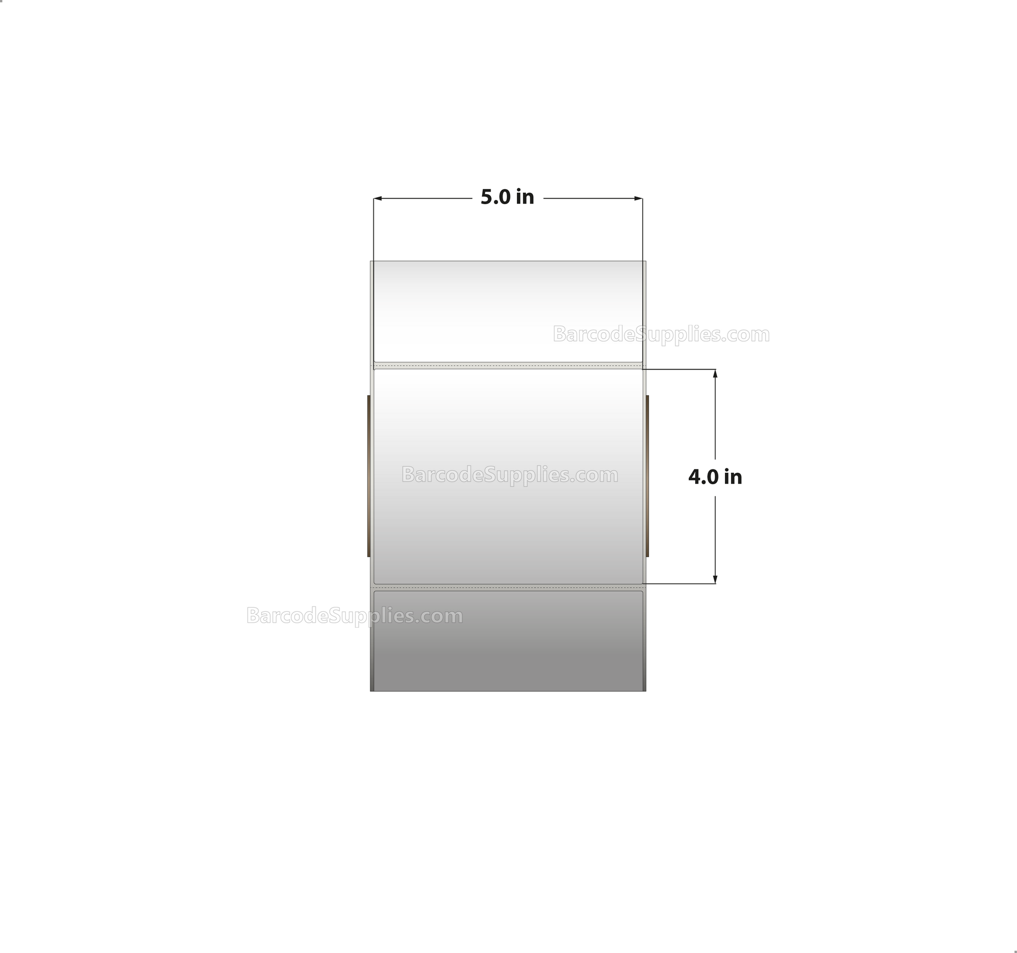 5 x 4 Thermal Transfer White Labels With Permanent Adhesive - Perforated - 1500 Labels Per Roll - Carton Of 4 Rolls - 6000 Labels Total - MPN: RT-5-4-1500-3