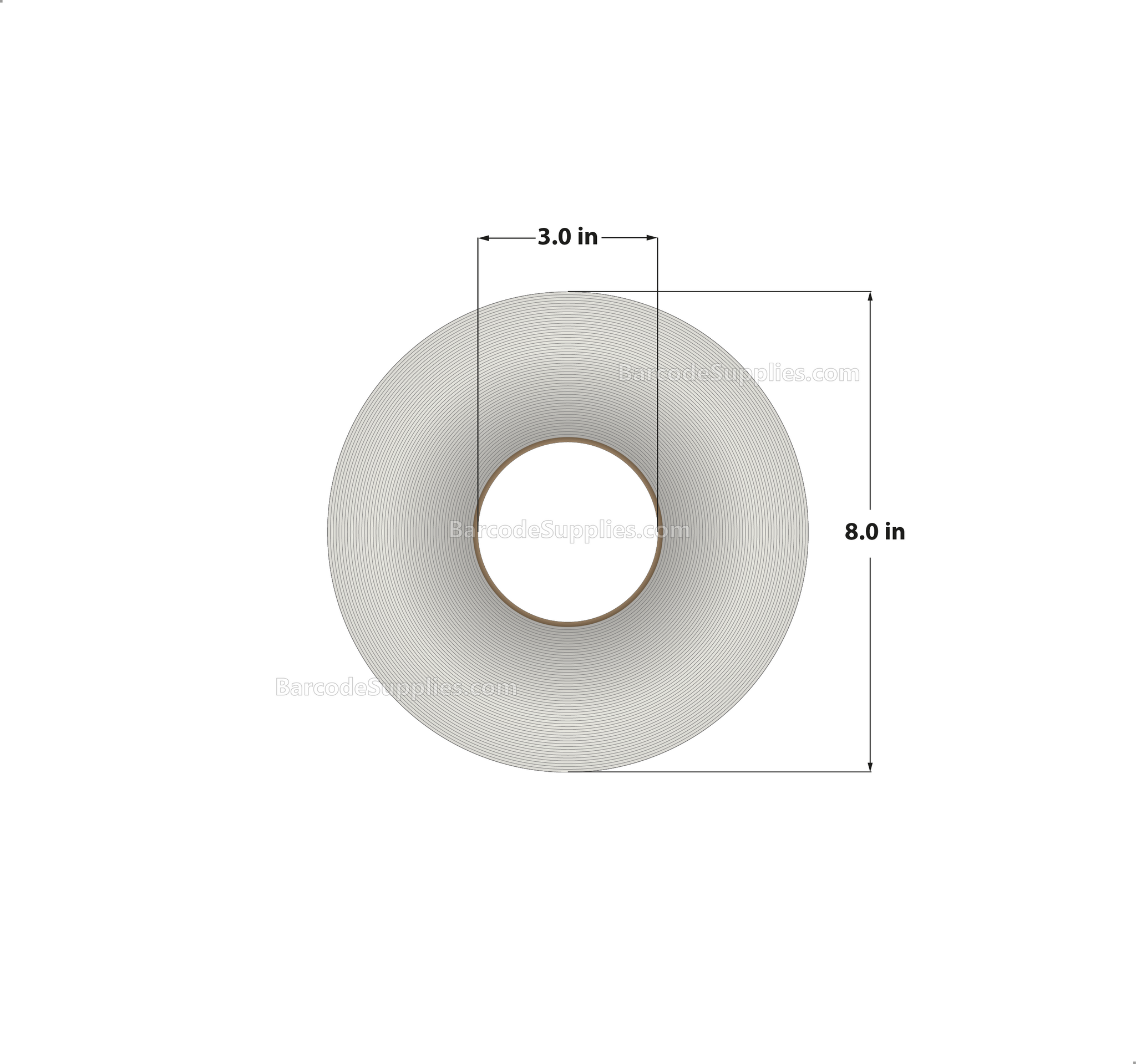 5 x 8 Thermal Transfer White Labels With Permanent Adhesive - Perforated - 750 Labels Per Roll - Carton Of 4 Rolls - 3000 Labels Total - MPN: RT-5-8-750-3