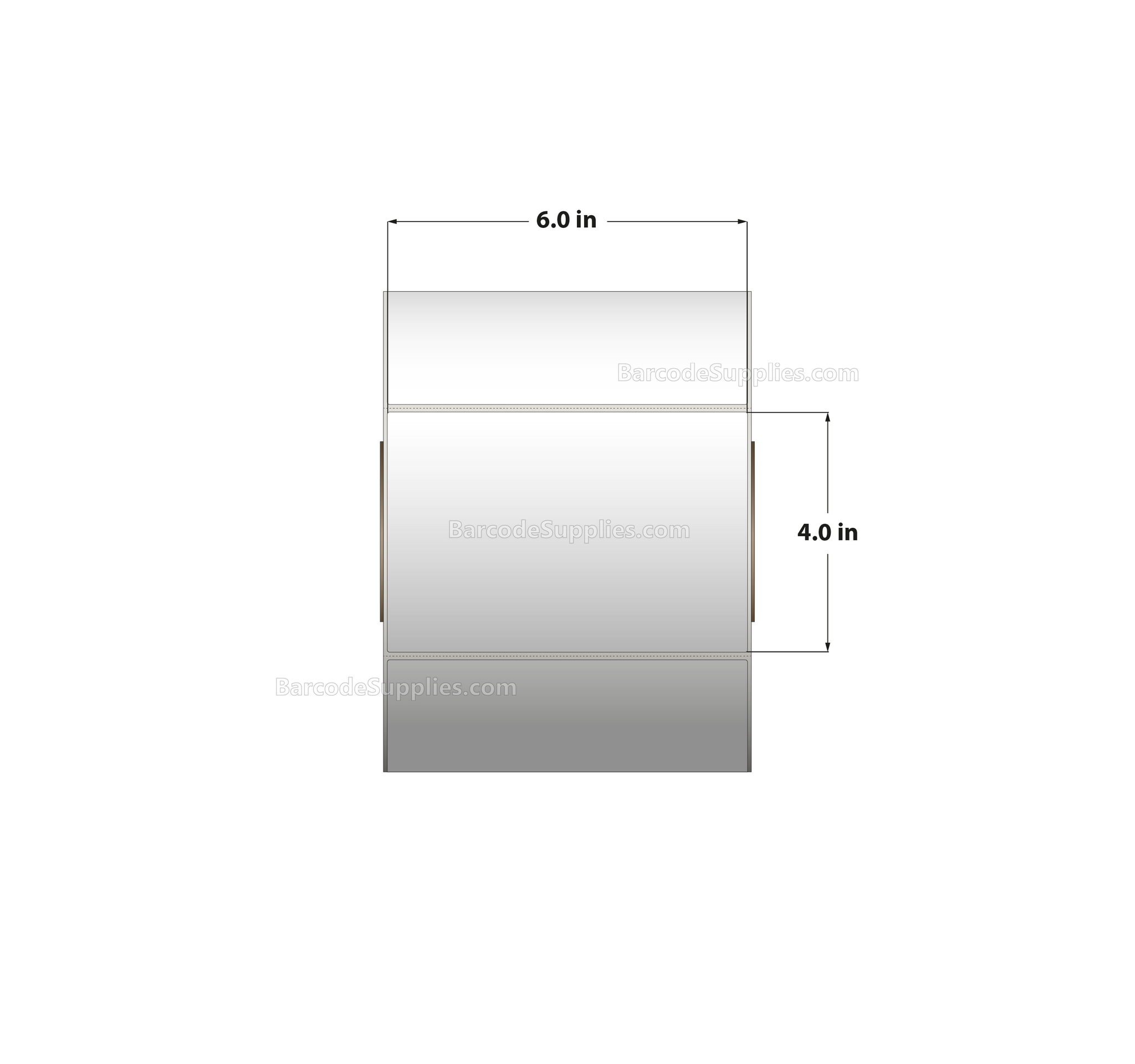 6 x 4 Thermal Transfer White Labels With Permanent Adhesive - Perforated - 1500 Labels Per Roll - Carton Of 4 Rolls - 6000 Labels Total - MPN: RT-6-4-1500-3